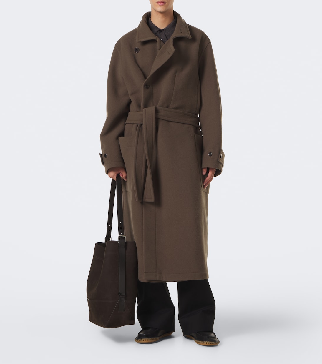 Lemaire - Belted leather tote bag
