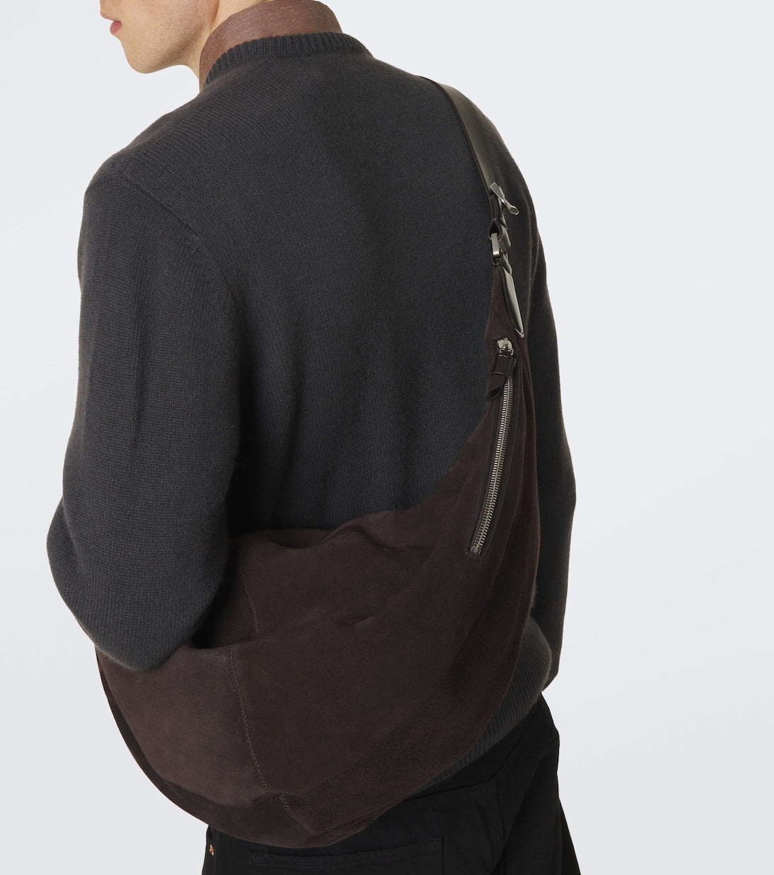 Lemaire - Quiver Clip Large suede shoulder bag