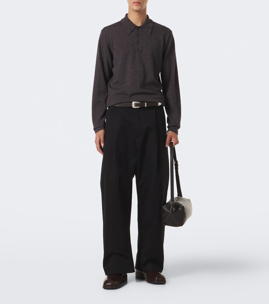 Lemaire - Care leather shoulder bag