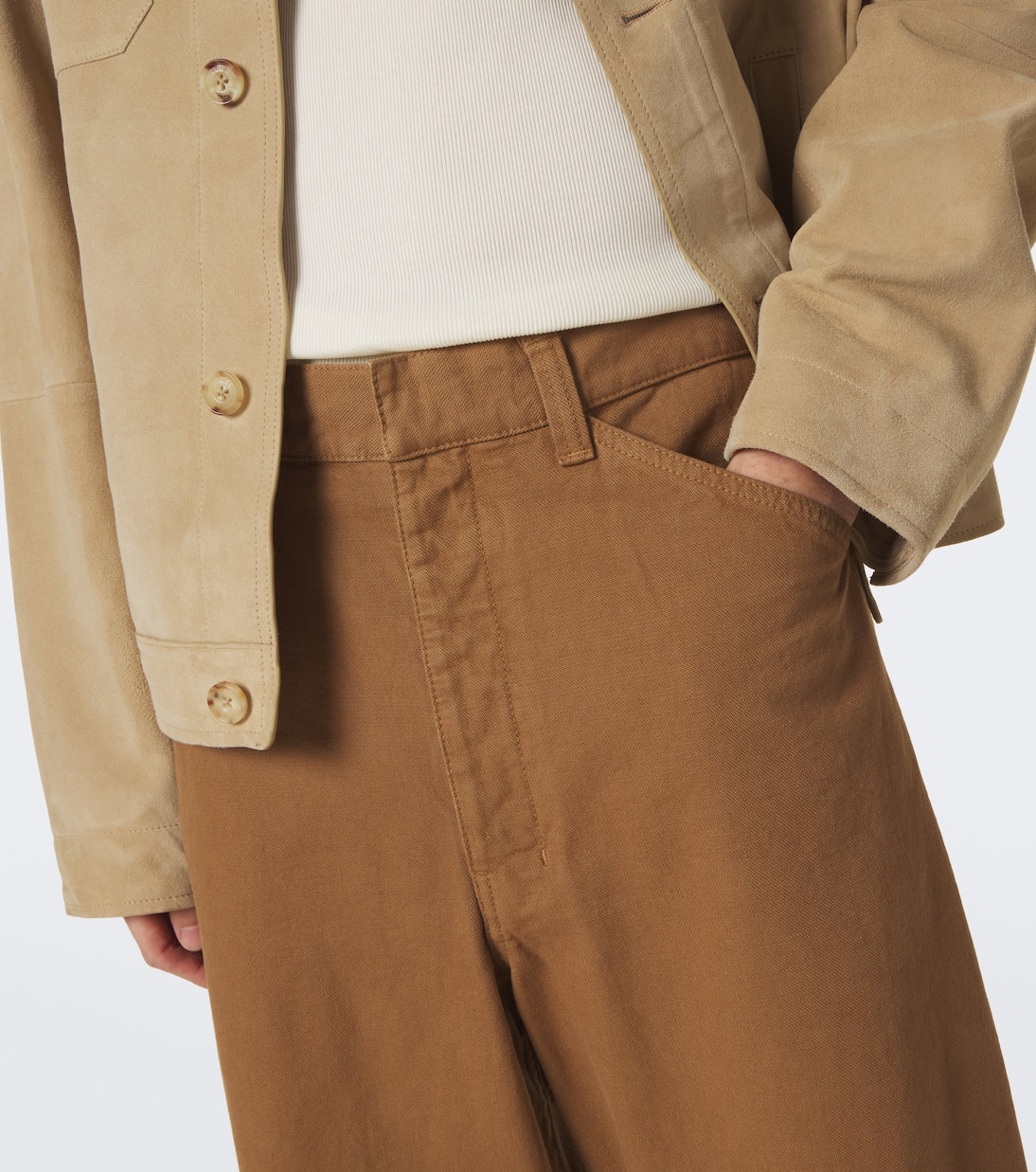 Lemaire - Cotton twill barrel-leg pants