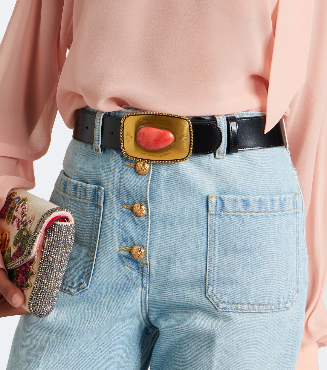 Valentino Garavani - Embellished leather belt