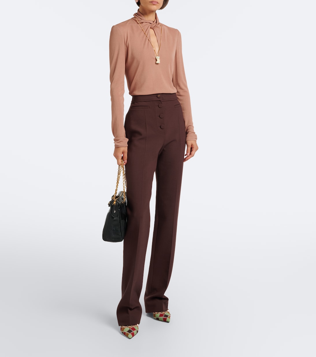 Valentino Garavani - Cutout jersey crêpe top