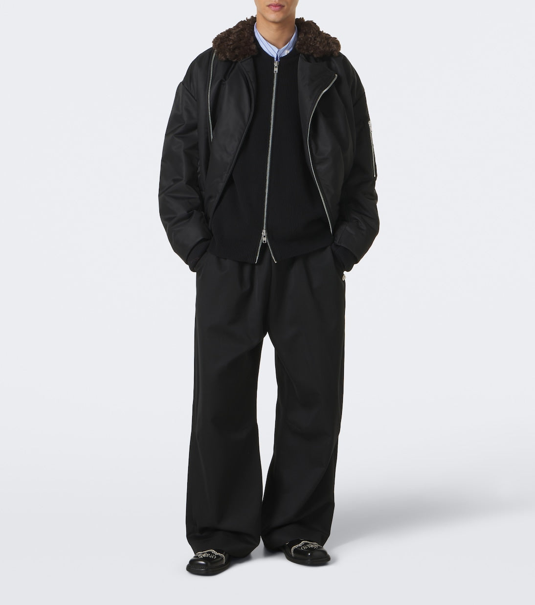 Simone Rocha - Cutout wool-blend zip-up cardigan