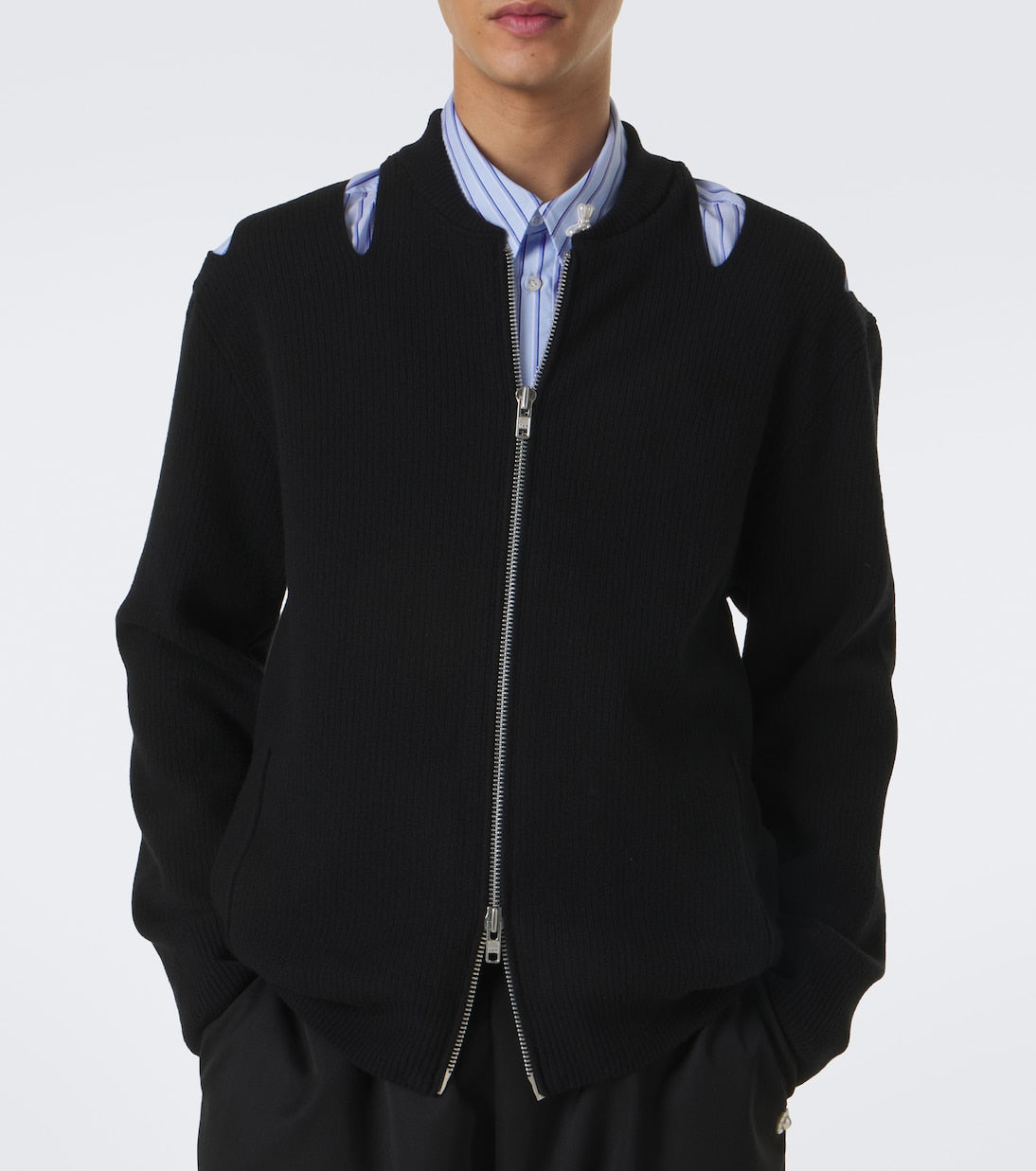 Simone Rocha - Cutout wool-blend zip-up cardigan