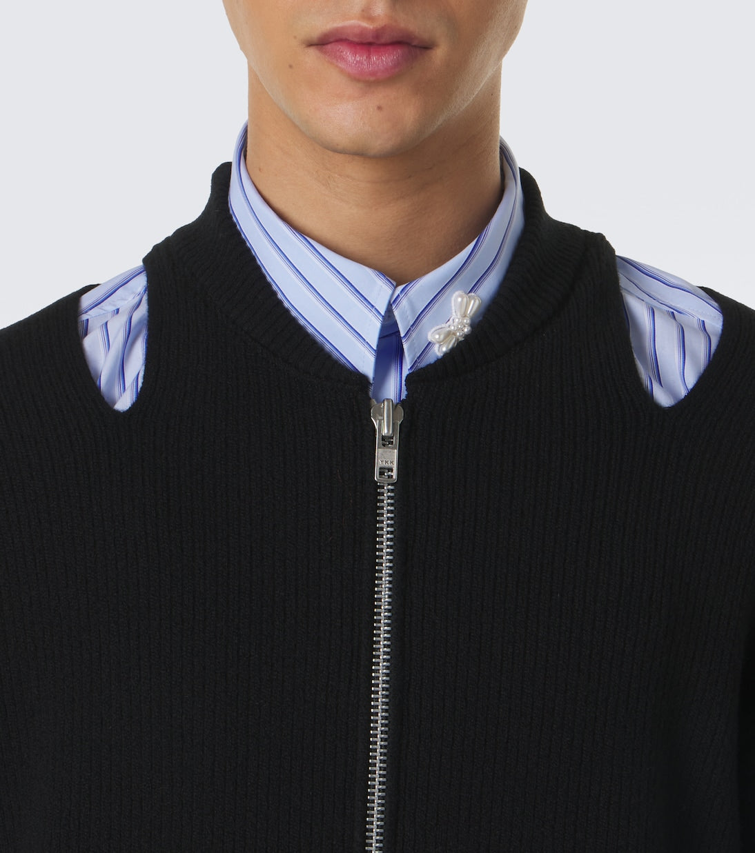 Simone Rocha - Cutout wool-blend zip-up cardigan