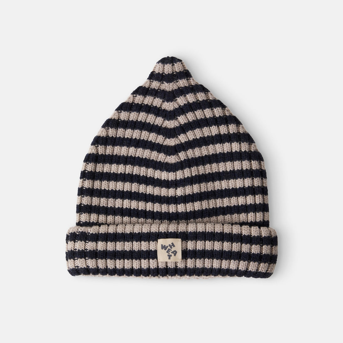 Wheat - Topper striped wool beanie