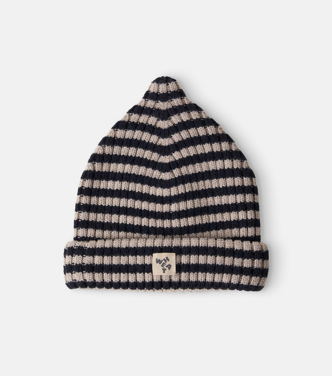 Wheat - Topper striped wool beanie