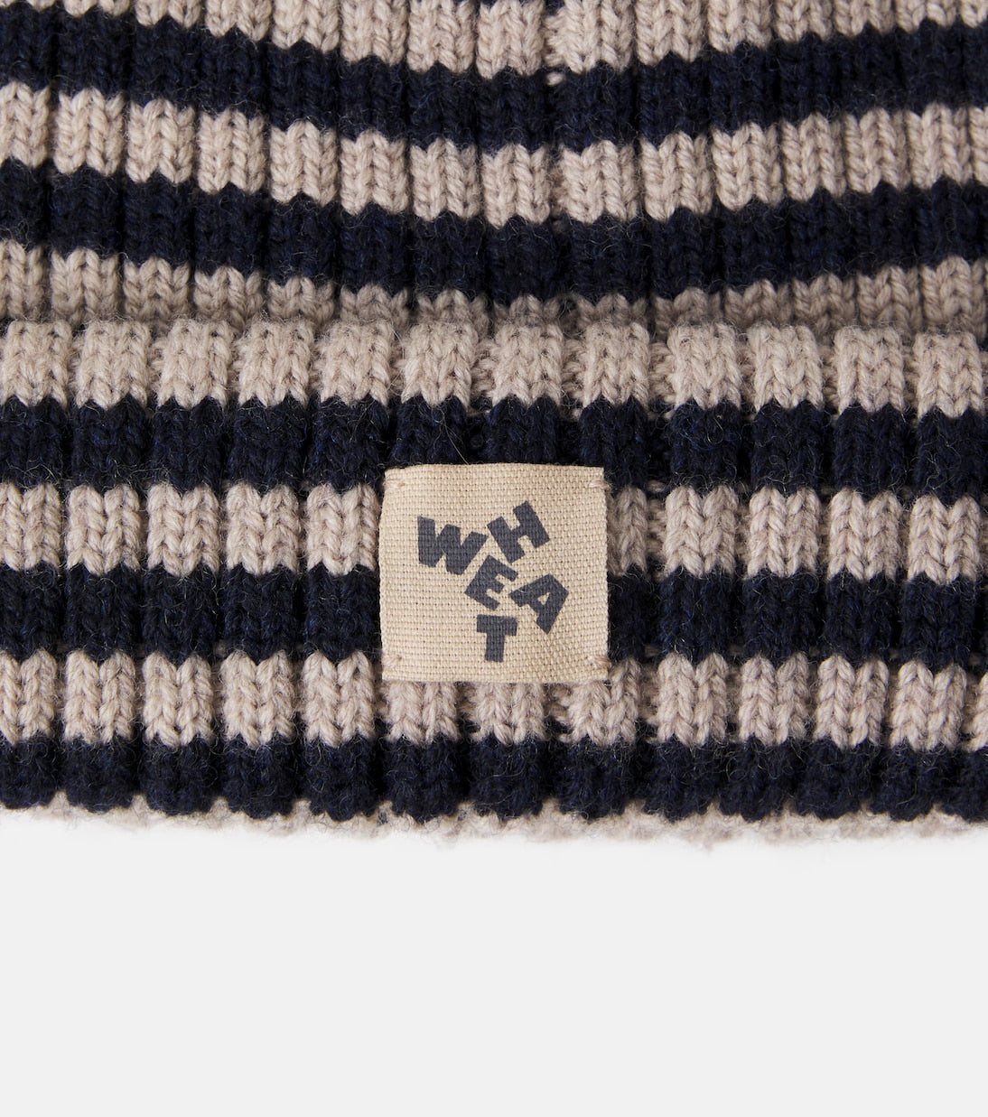 Wheat - Topper striped wool beanie