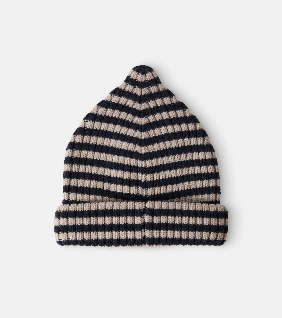 Wheat - Topper striped wool beanie