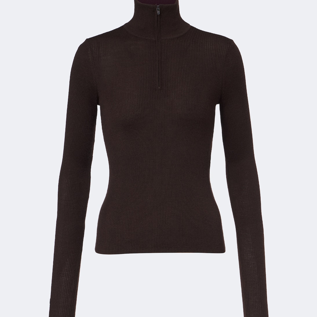 The Frankie Shop - Sade ribbed-knit wool and silk half-zip sweater
