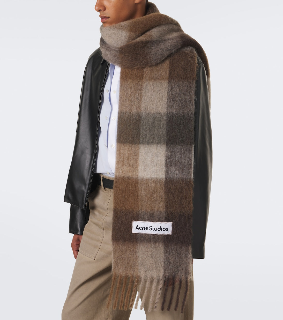 Acne Studios - Checked fringed alpaca and wool-blend scarf