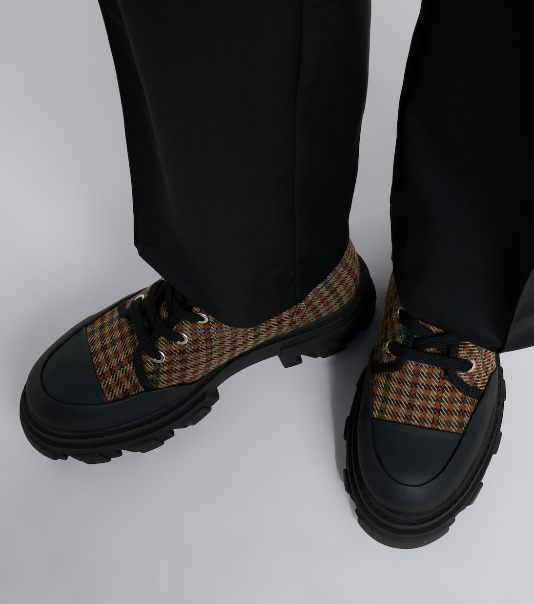 Ganni - Checked combat boots