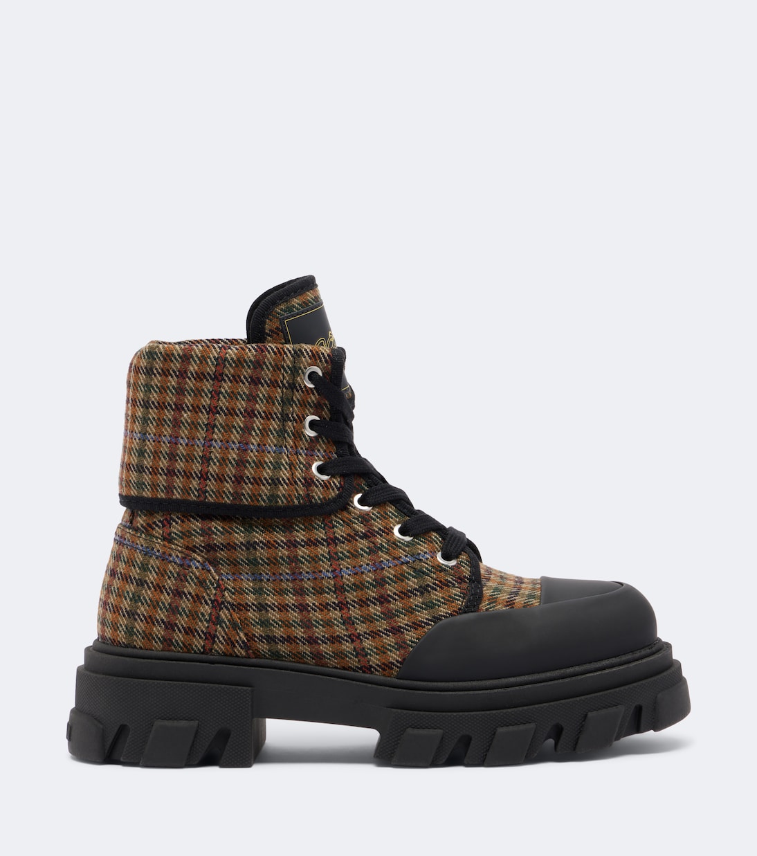 Ganni - Checked combat boots