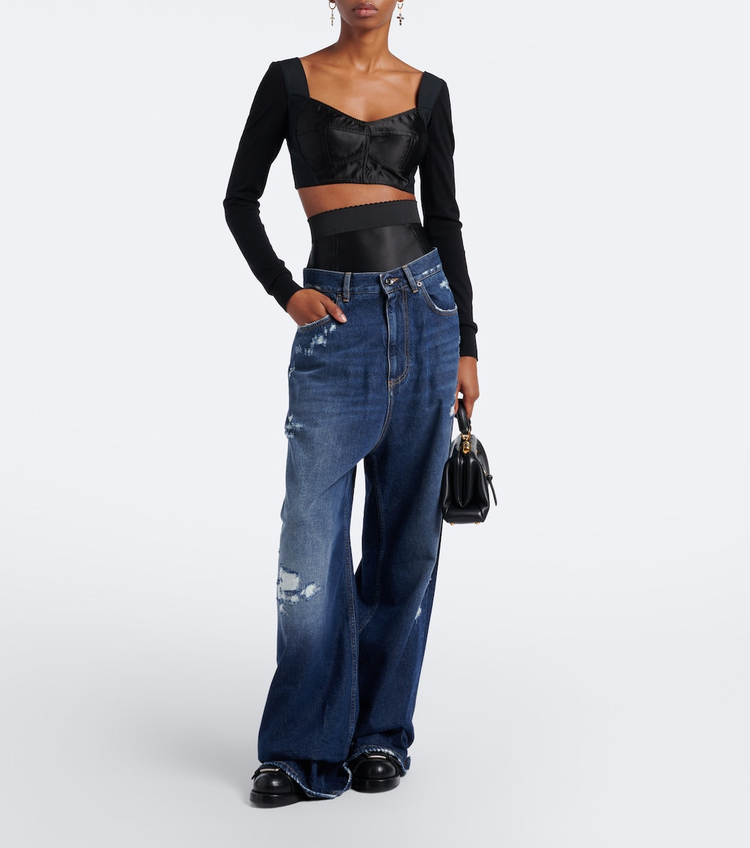 Dolce&Gabbana - Satin crop top