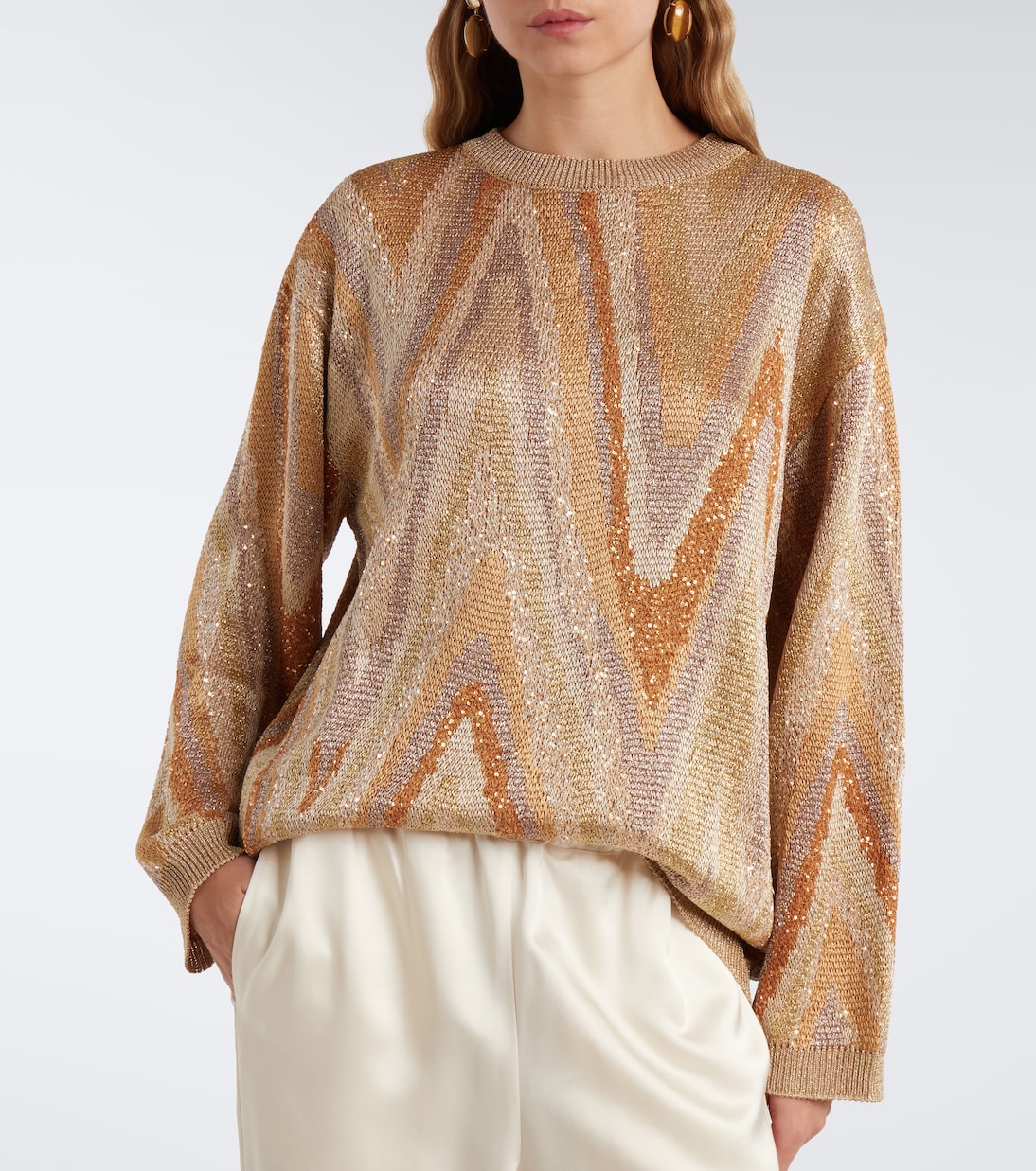 Missoni - Zigzag sequined lamé sweater