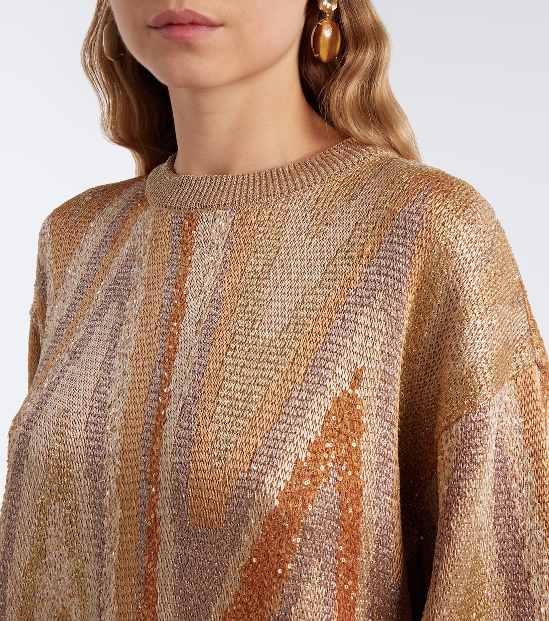 Missoni - Zigzag sequined lamé sweater