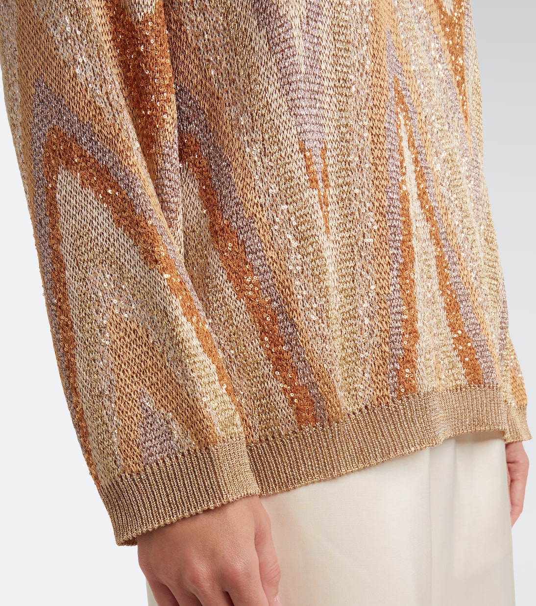 Missoni - Zigzag sequined lamé sweater