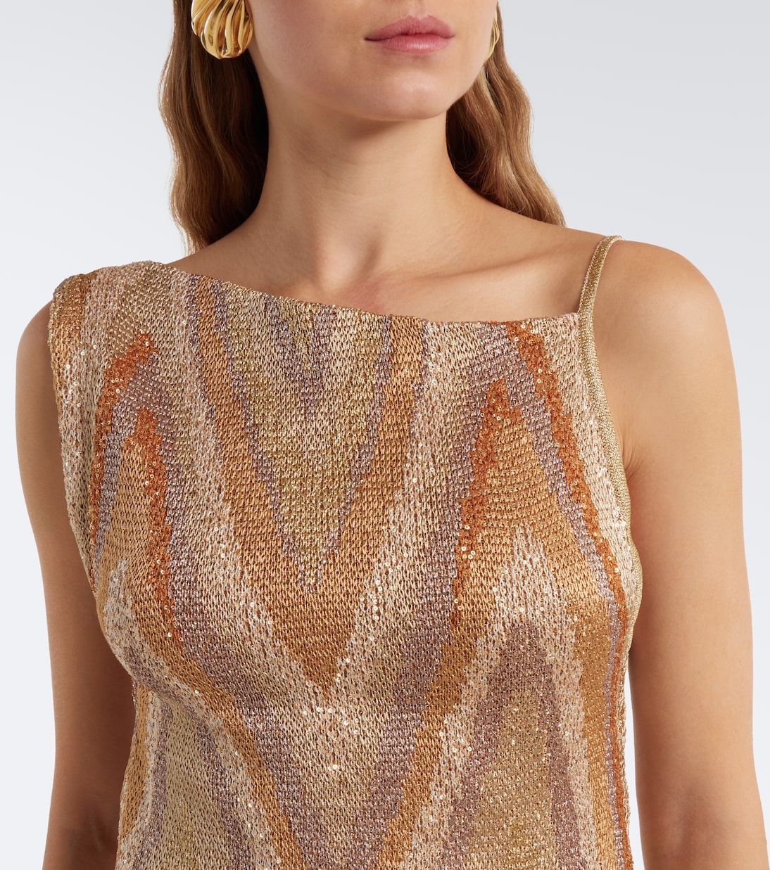 Missoni - Zigzag sequined lamé top