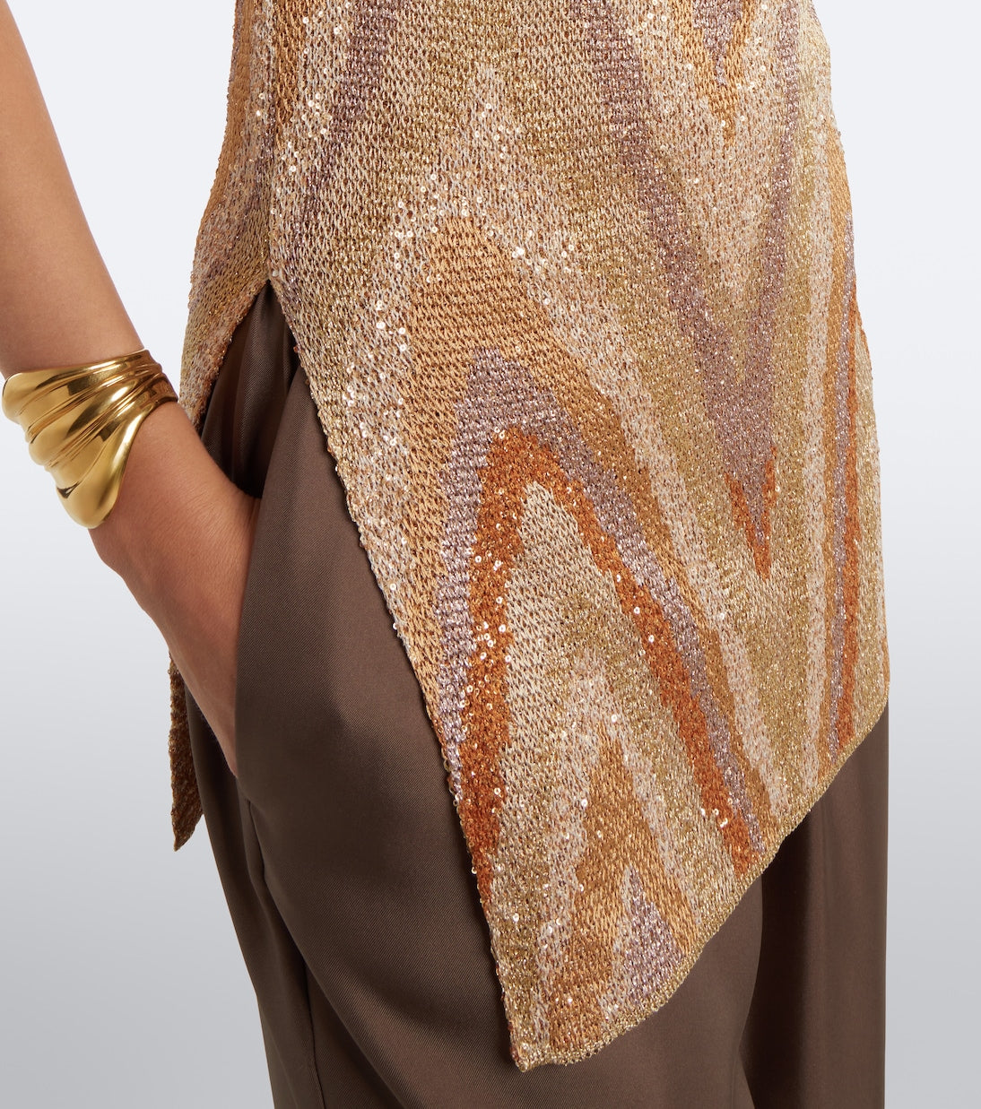 Missoni - Zigzag sequined lamé top