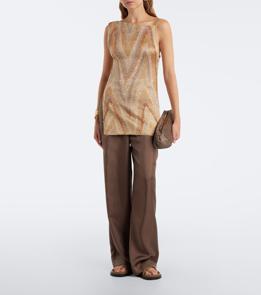 Missoni - Zigzag sequined lamé top