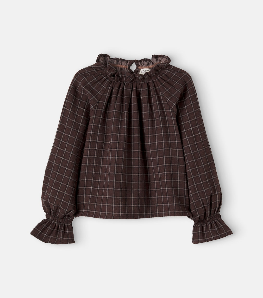 Cozmo - Artis ruffled cotton flannel top