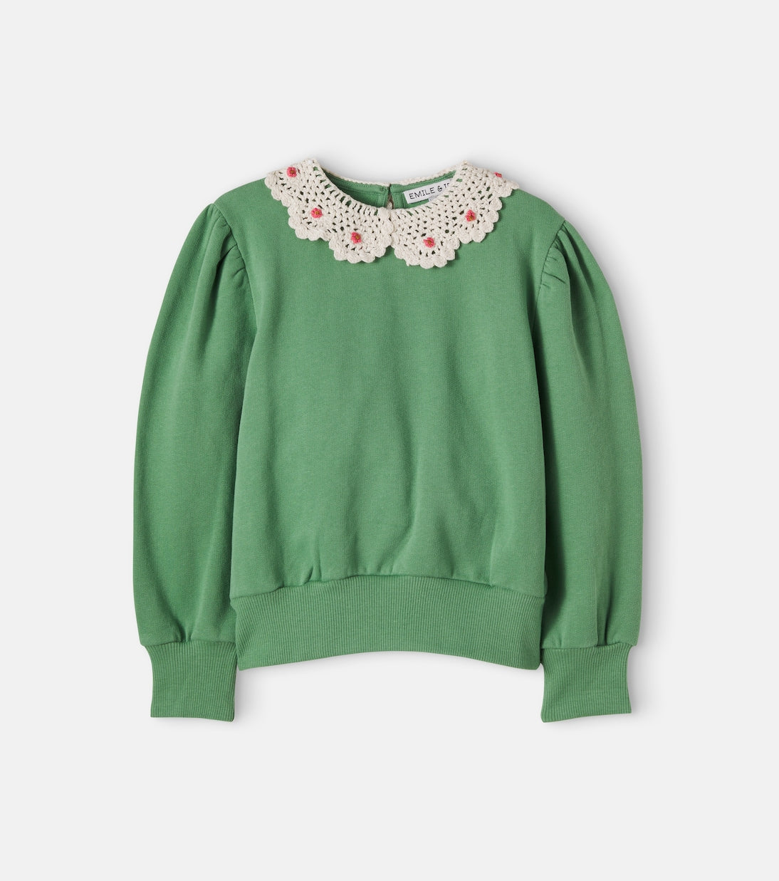 Emile et Ida - Crochet-trimmed cotton jersey sweatshirt