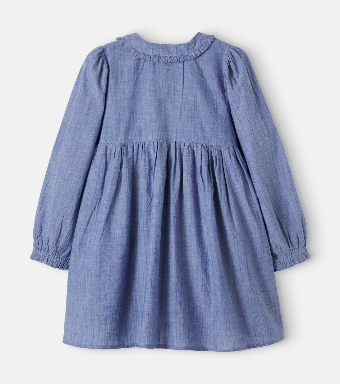 Emile et Ida - Embroidered smocked cotton chambray dress