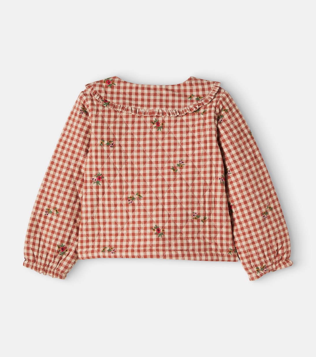 Emile et Ida - Floral embroidered gingham cotton jacket