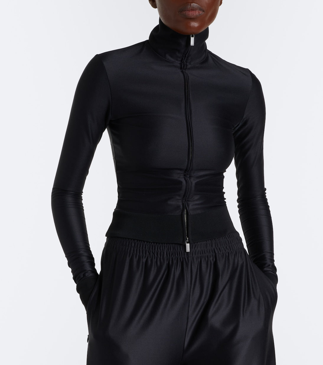 Gucci - Silk-blend zip-up top