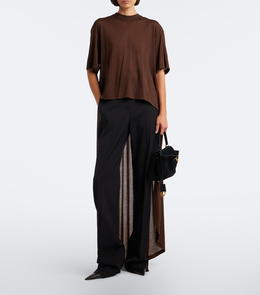 Balenciaga - Asymmetric cotton-blend jersey T-shirt