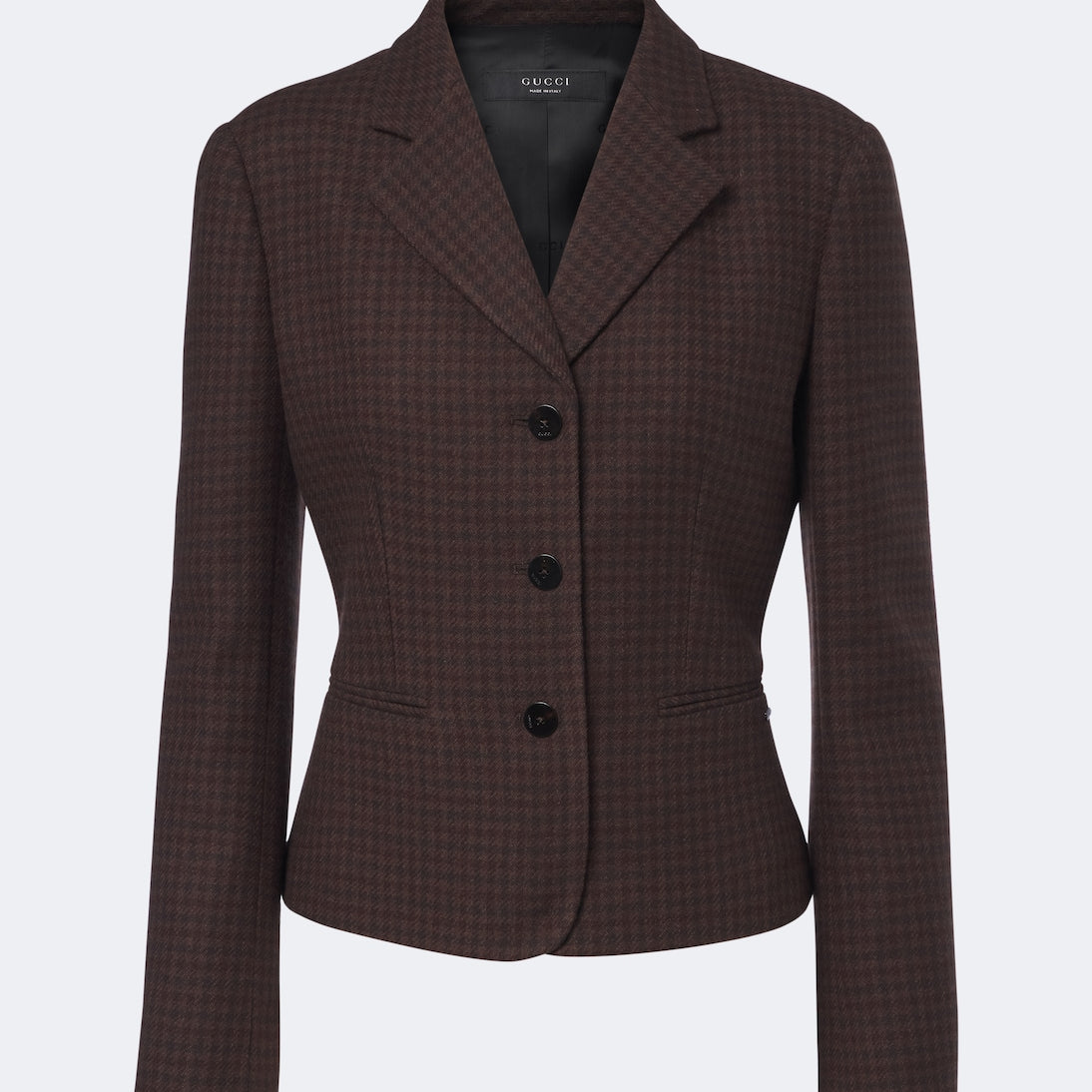 Gucci - Houndstooth wool-blend blazer