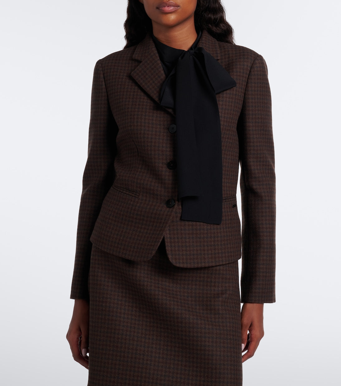 Gucci - Houndstooth wool-blend blazer