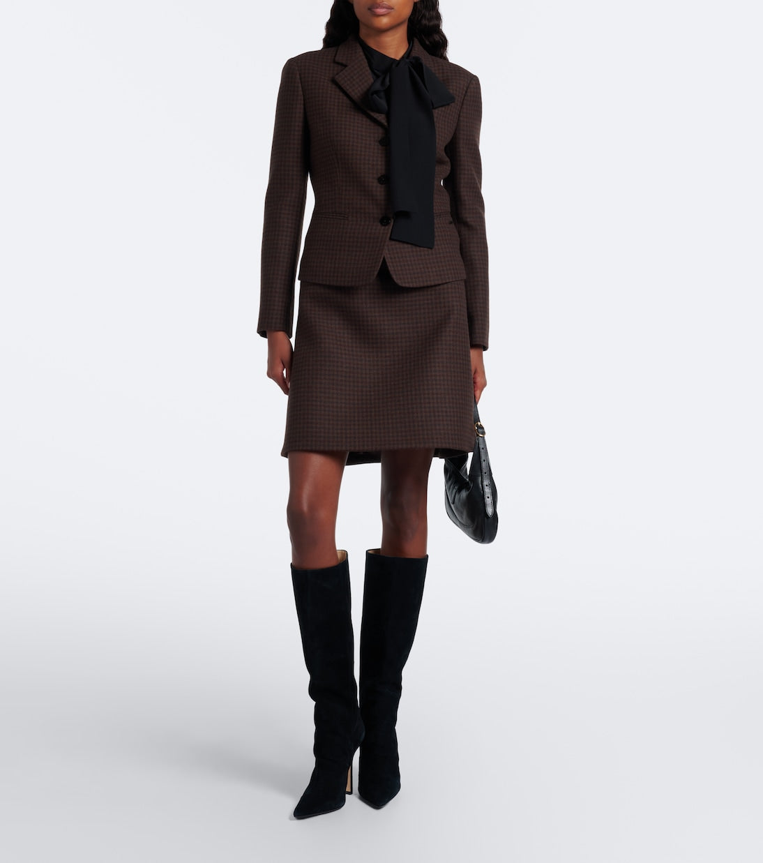 Gucci - Houndstooth wool-blend blazer