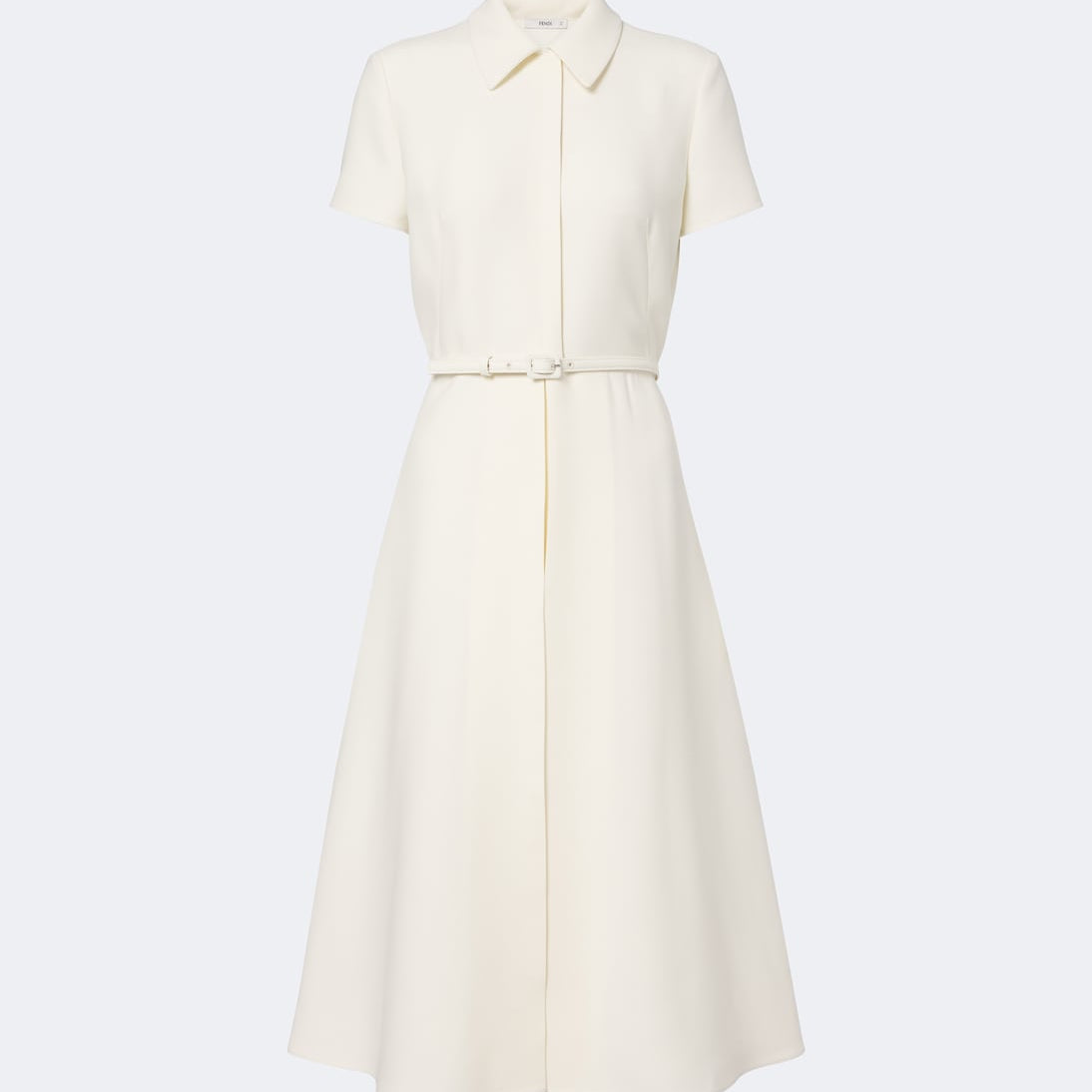 Fendi - Belted wool and silk midi dress