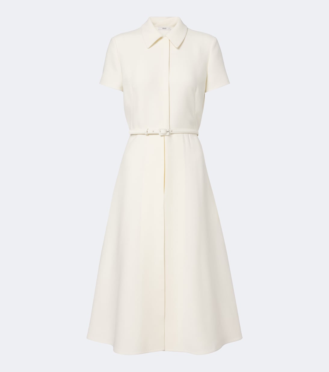 Fendi - Belted wool and silk midi dress