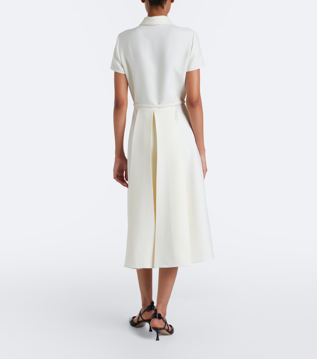 Fendi - Belted wool and silk midi dress