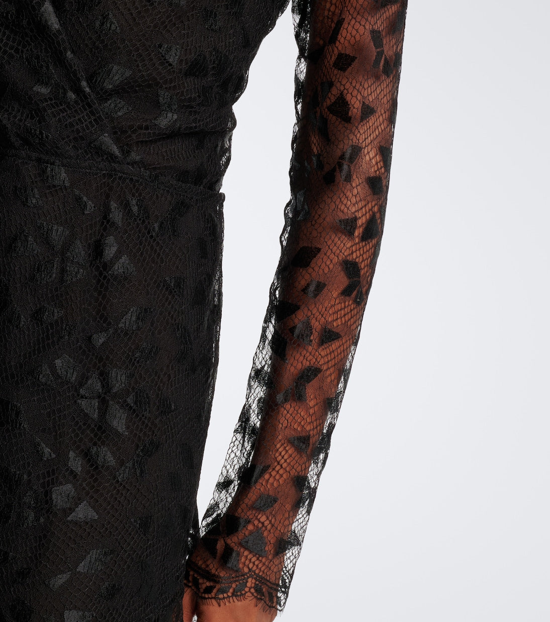 Fendi - Asymmetric lace midi dress