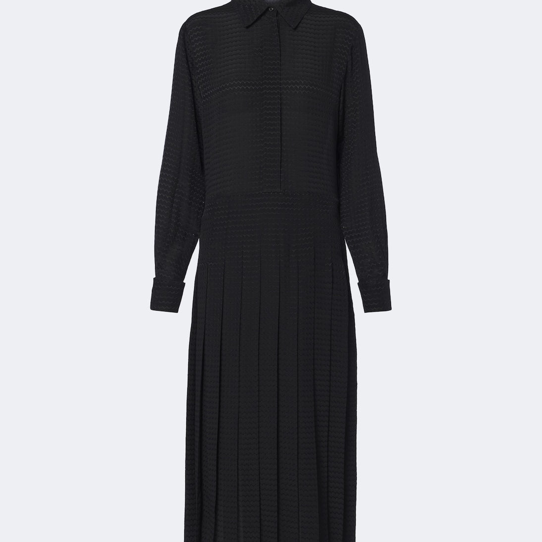 Fendi - Chevron jacquard pleated silk midi dress