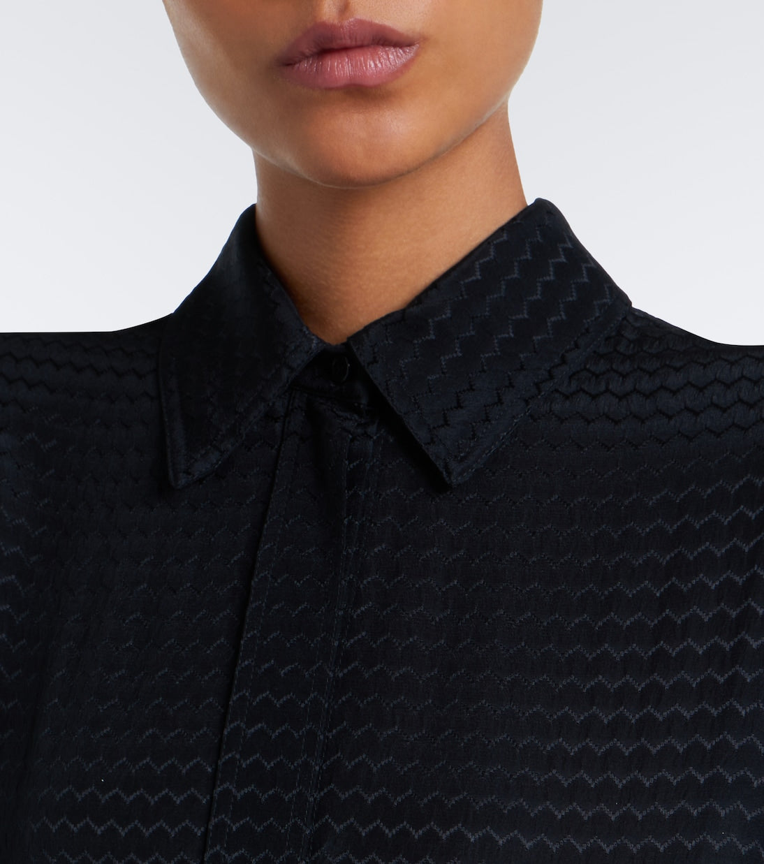 Fendi - Chevron jacquard pleated silk midi dress