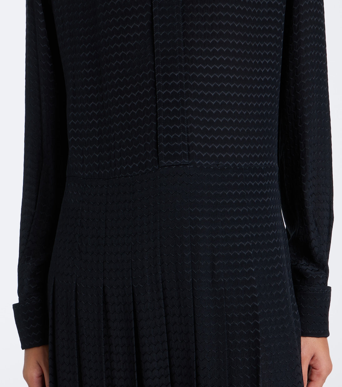 Fendi - Chevron jacquard pleated silk midi dress