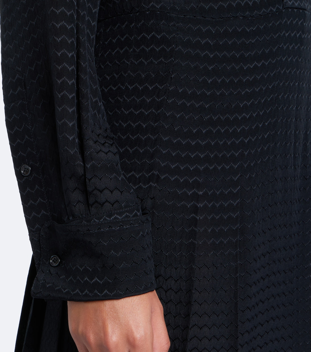 Fendi - Chevron jacquard pleated silk midi dress