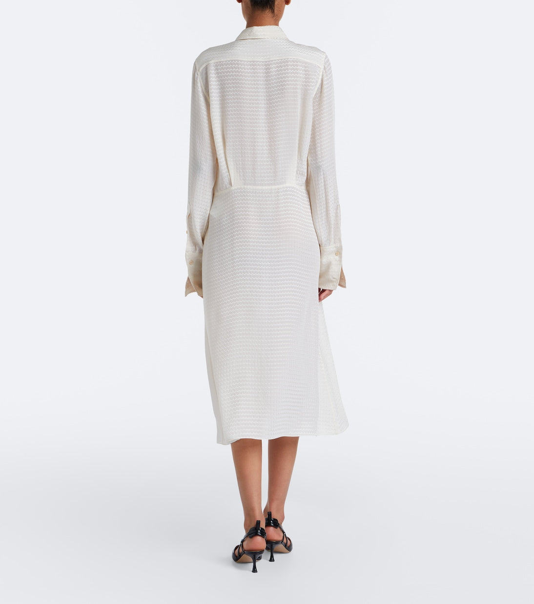 Fendi - Chevron jacquard silk midi dress