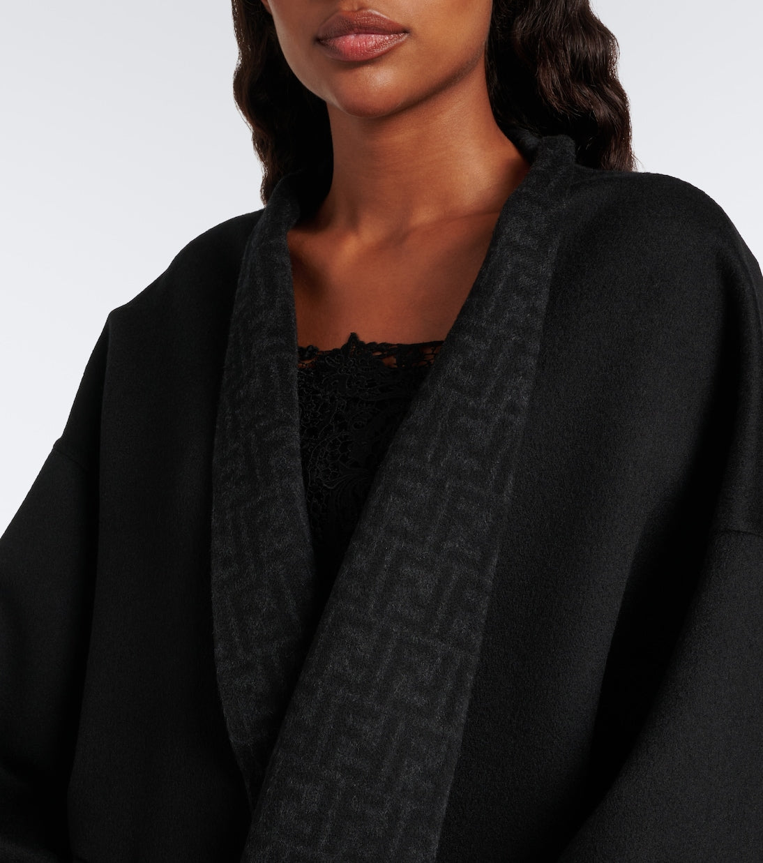 Fendi - Belted wool and silk coat