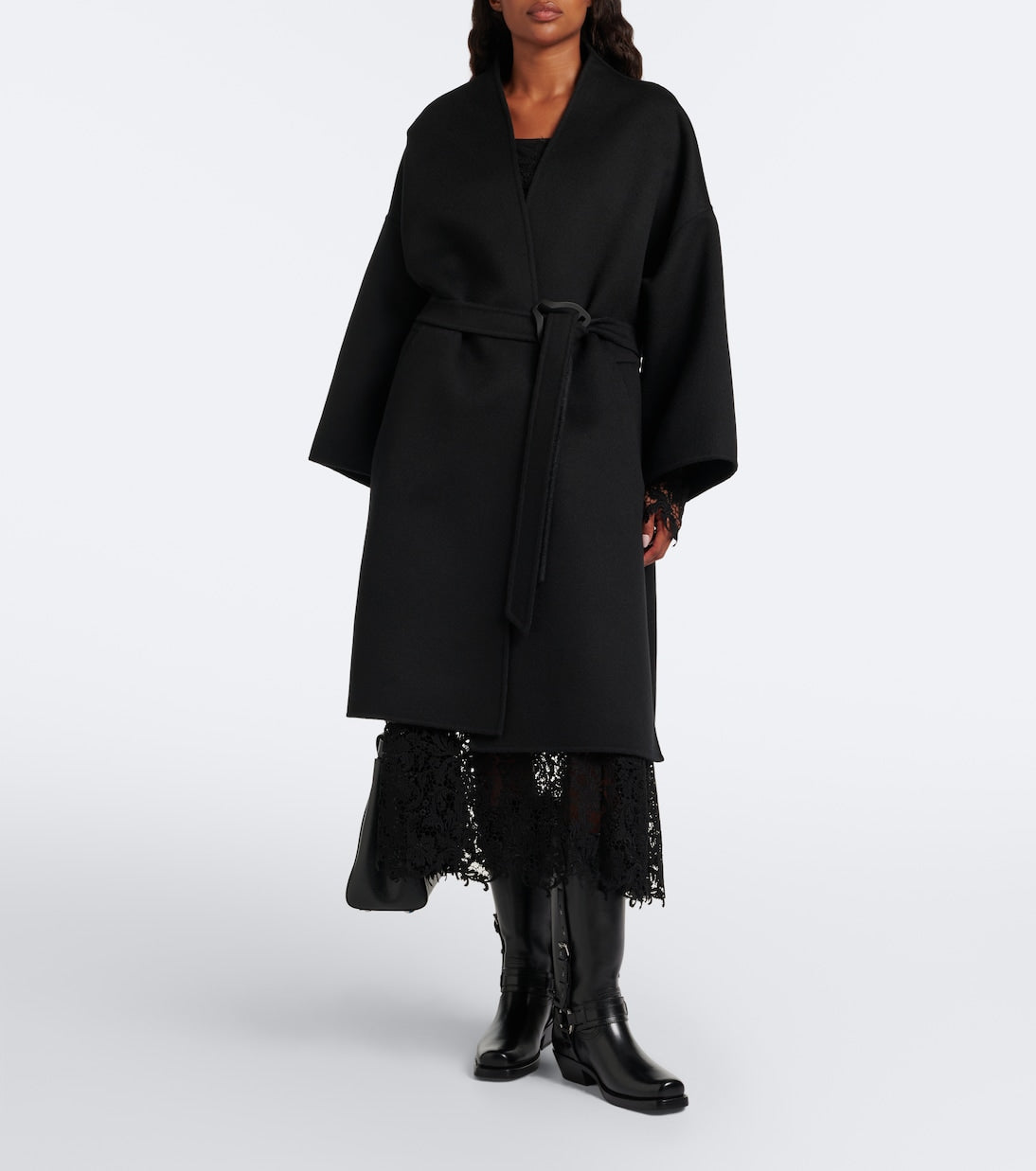 Fendi - Belted wool and silk coat