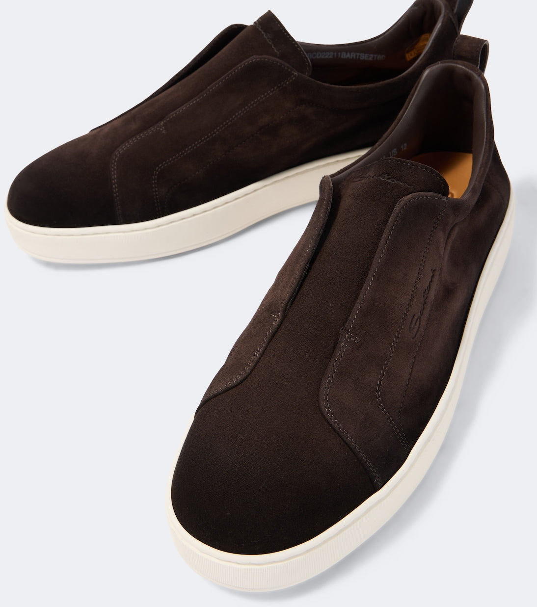 Santoni - Suede slip-on sneakers