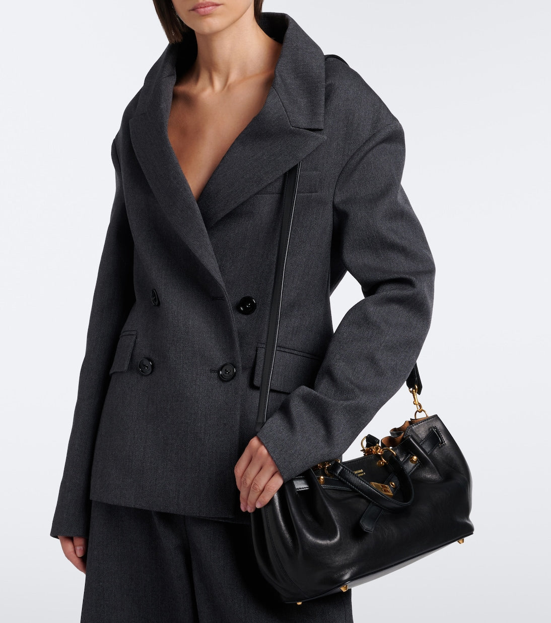 Balenciaga - Fan Small leather top-handle bag