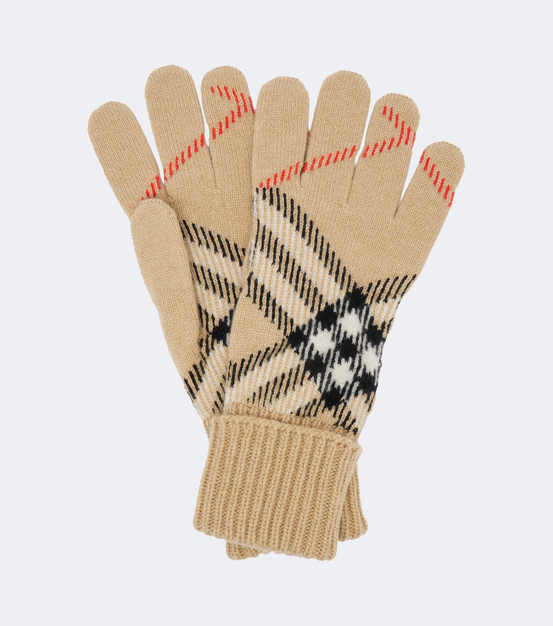 Burberry - Burberry Check cashmere-blend gloves