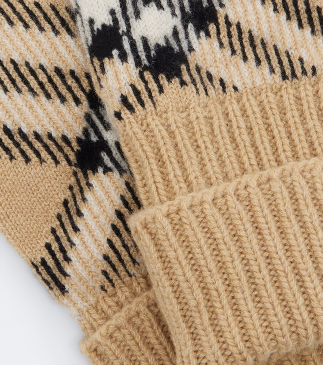 Burberry - Burberry Check cashmere-blend gloves
