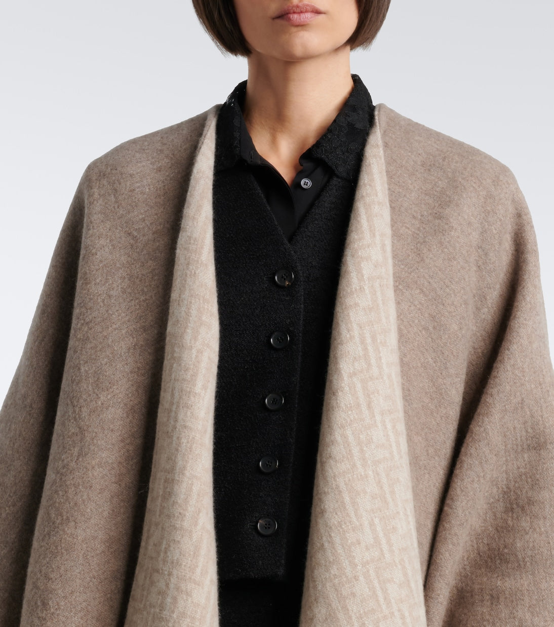 Fendi - Reversible wool and cashmere poncho