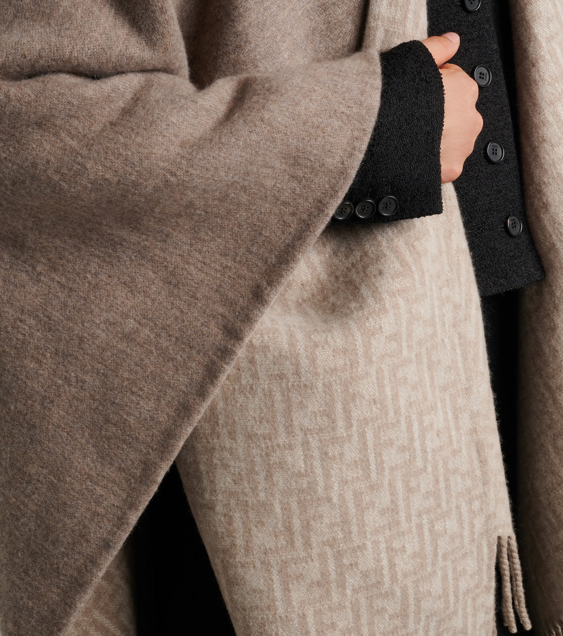 Fendi - Reversible wool and cashmere poncho